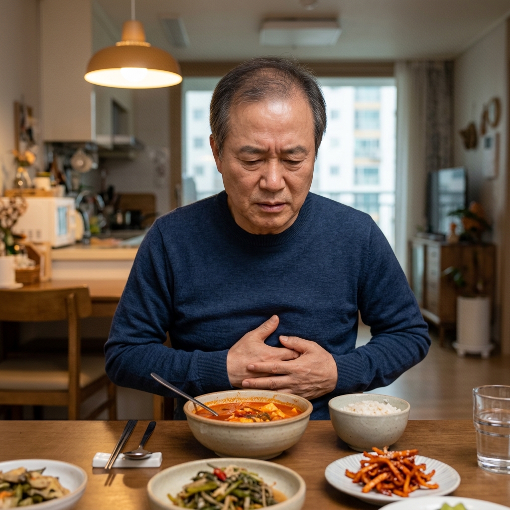 매운 음식 뒤 명치 통증 vs 신물 올라옴, 차이가 말해주는 것