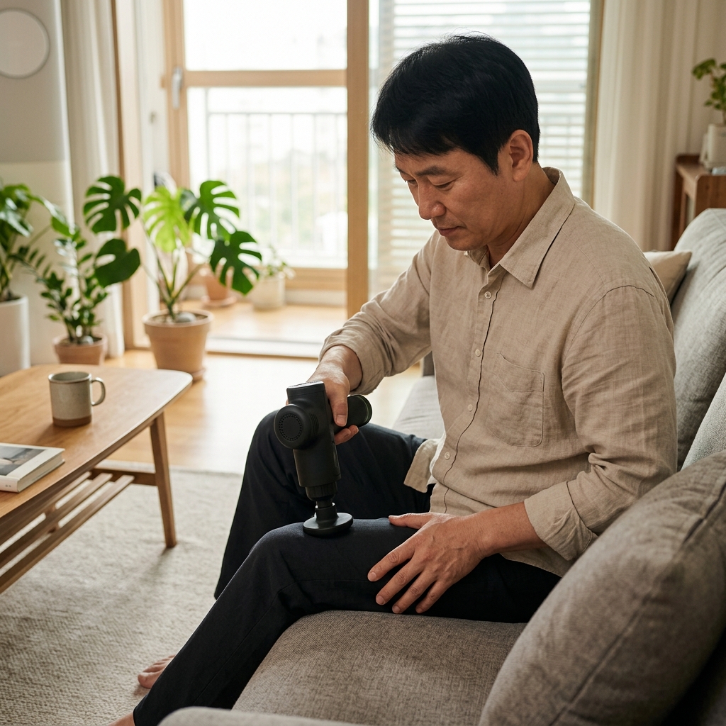 마사지건, 세게 누를수록 좋을까?…근육 손상 줄이는 올바른 사용법