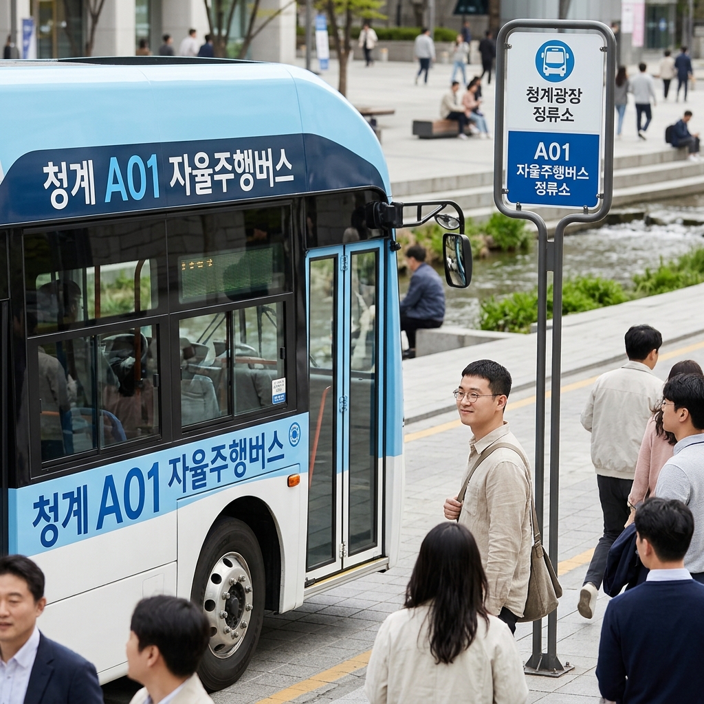 운전석도 운전대도 없는 버스, 청계광장서 광장시장까지 무료