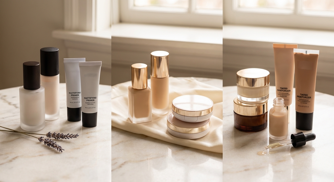 피부 타입별 베이스 제품 비교 이미지