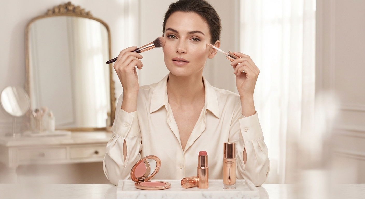 하이라이터와 치크 위치 설명 이미지