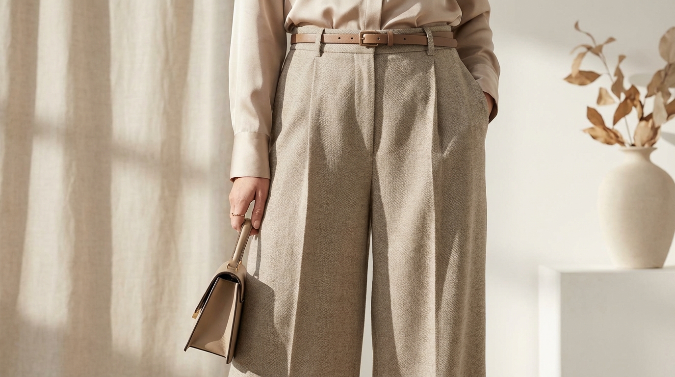 와이드 팬츠 코디 디테일 컷