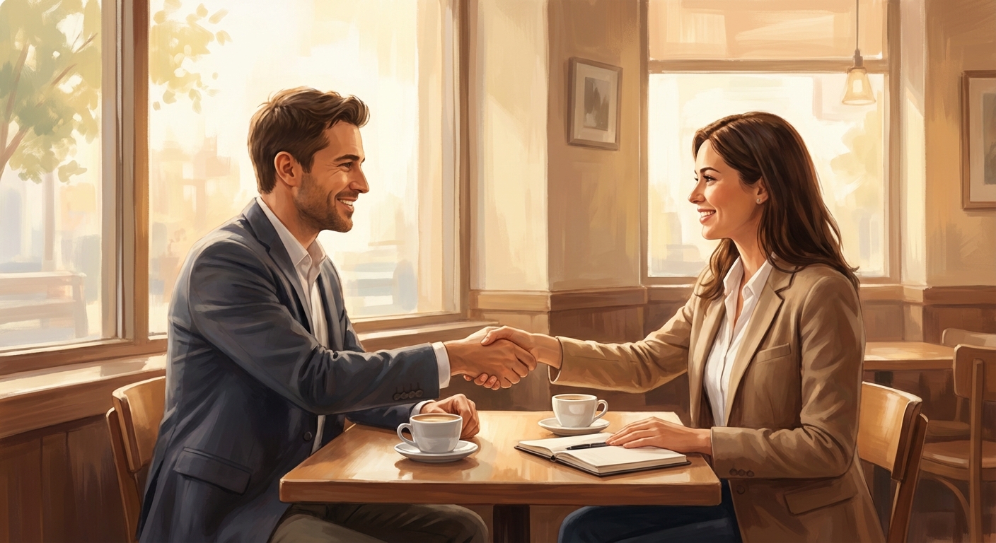 첫 만남 악수 장면