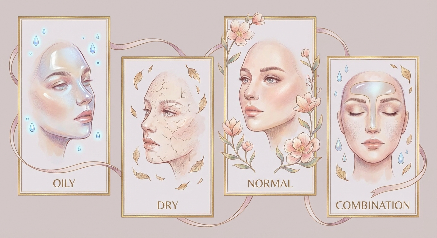 피부 타입별 비교 일러스트