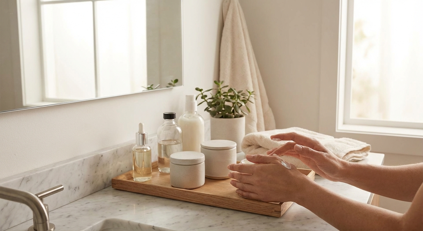 아침 일상 속 스킨케어 루틴