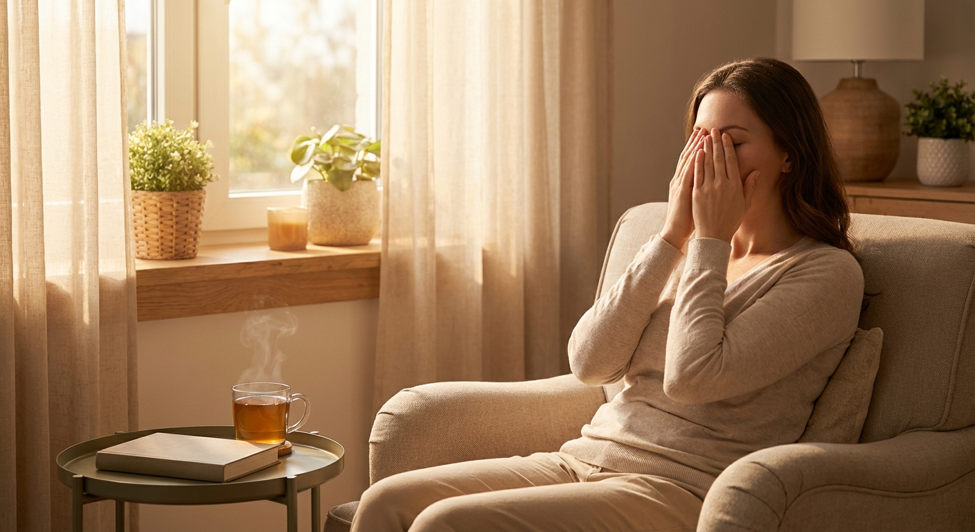 눈 근육 이완 장면