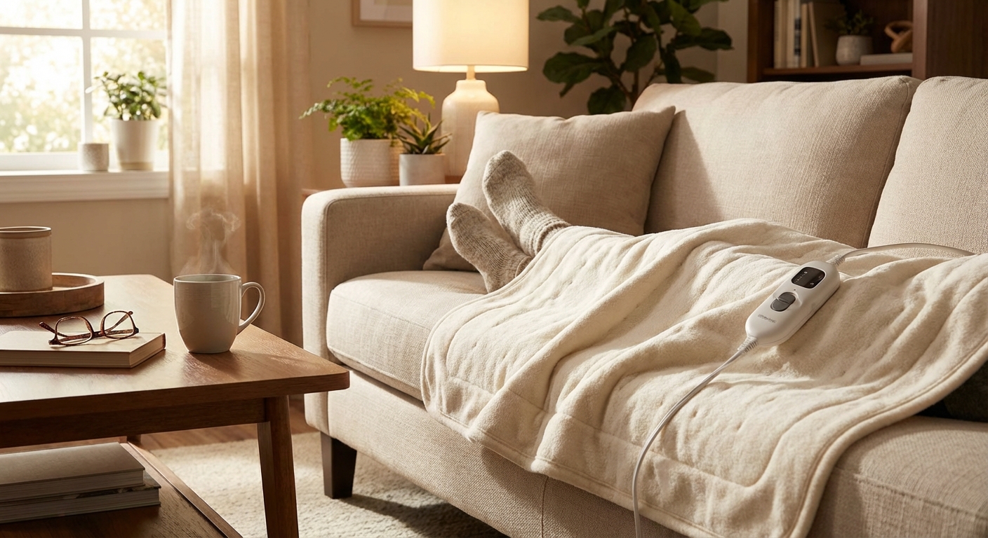 전기장판과 따뜻한 실내 풍경