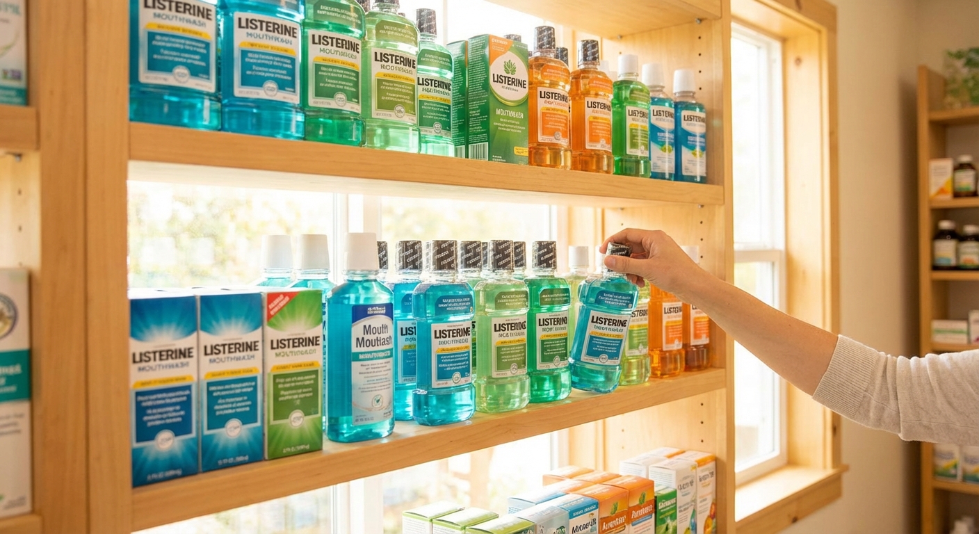 다양한 가글 제품이 진열된 모습