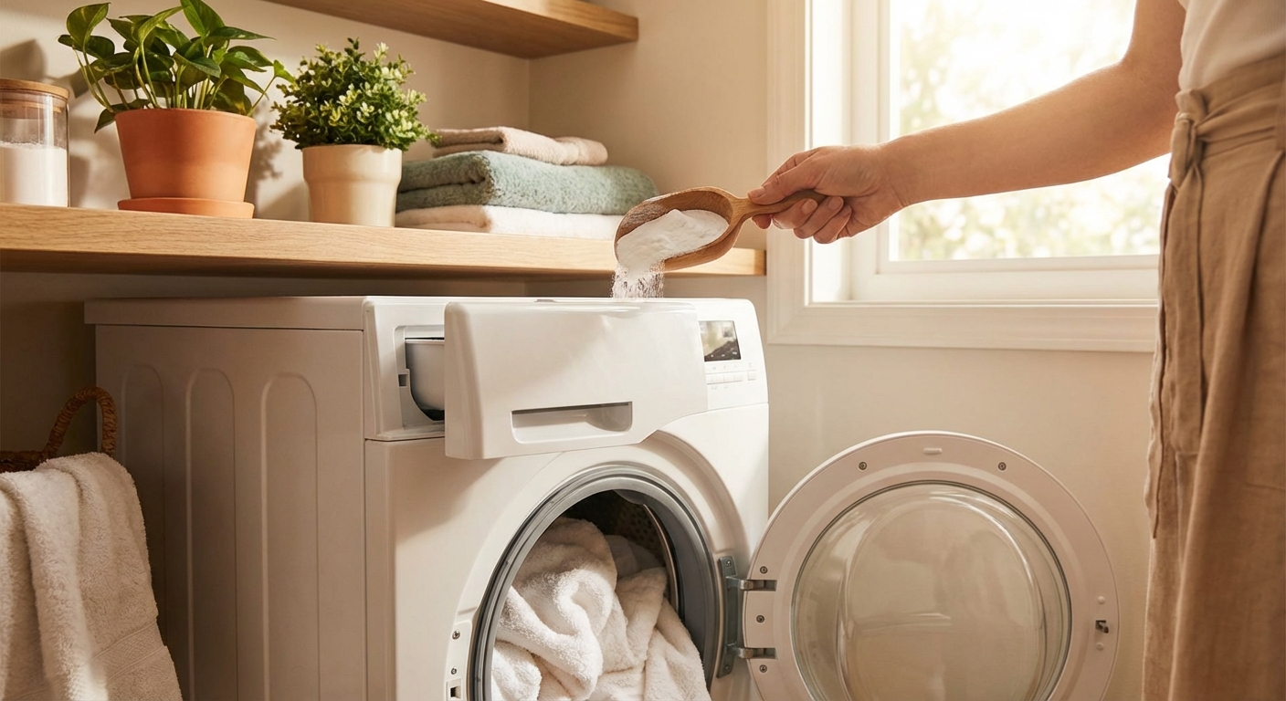 베이킹소다를 넣은 세탁기 사진