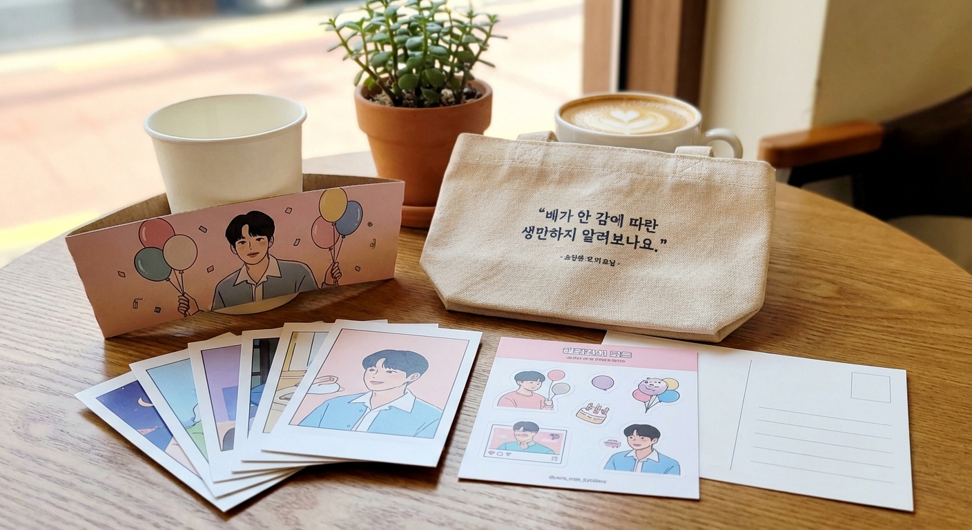 생일카페 방문 기념 굿즈 세트