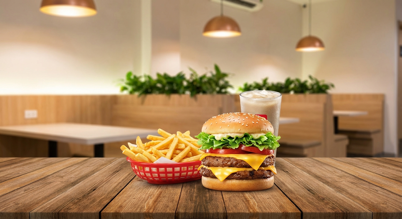 롯데리아 매장 내부 또는 세트 메뉴 이미지