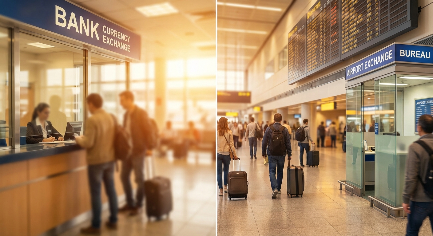 환전을 은행에서 하시나요, 아님 공항에서 하시나요?