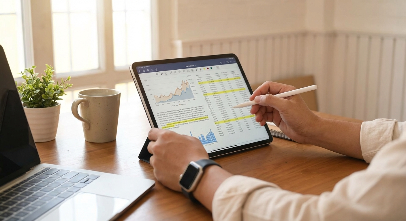 AI 데이터를 검토하며 수정하는 전문가의 손