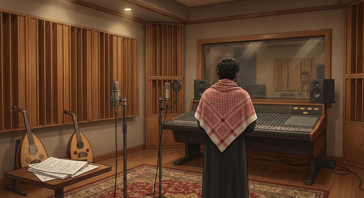 보컬 녹음 스튜디오 장면