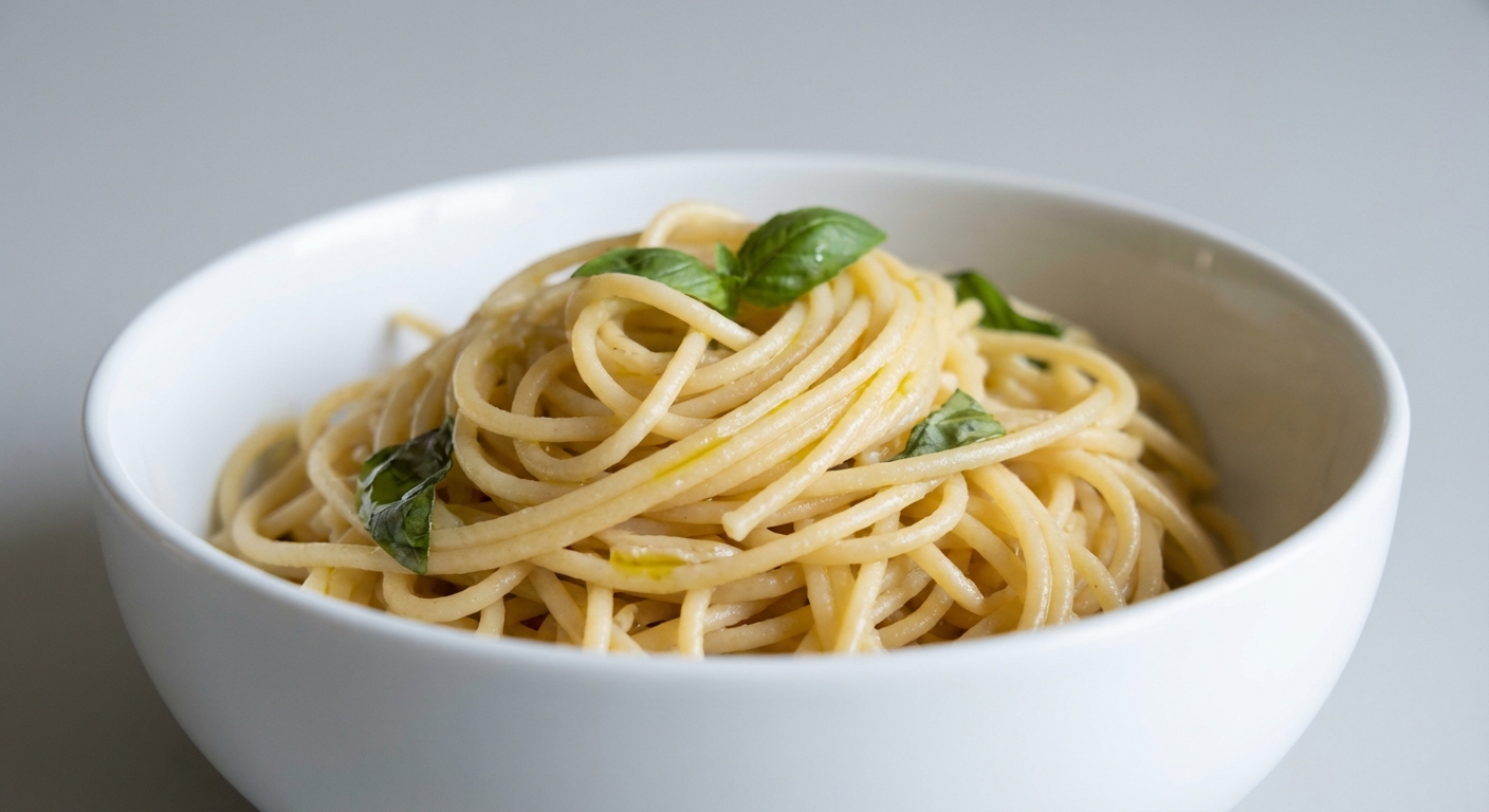 알덴테 식감의 파스타 면 클로즈업