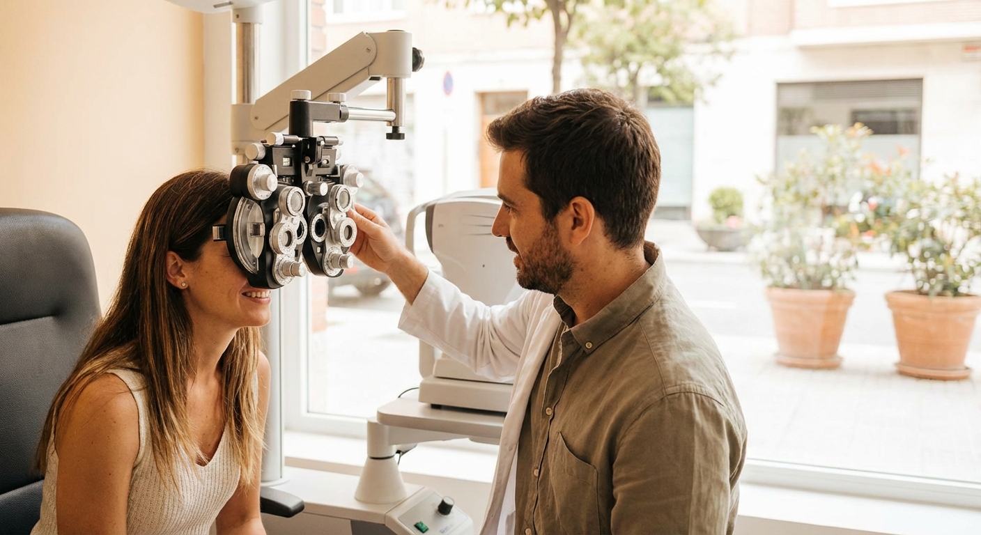 안과 검진을 받는 장면