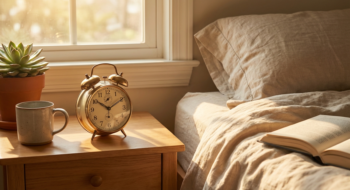 알람시계와 아침 햇살
