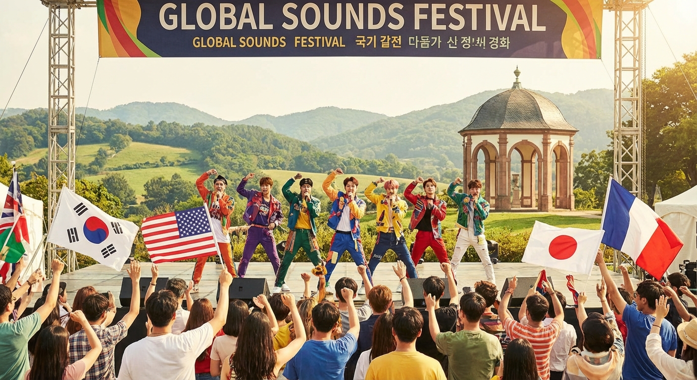 해외 음악 페스티벌에서 공연하는 K-POP 아티스트