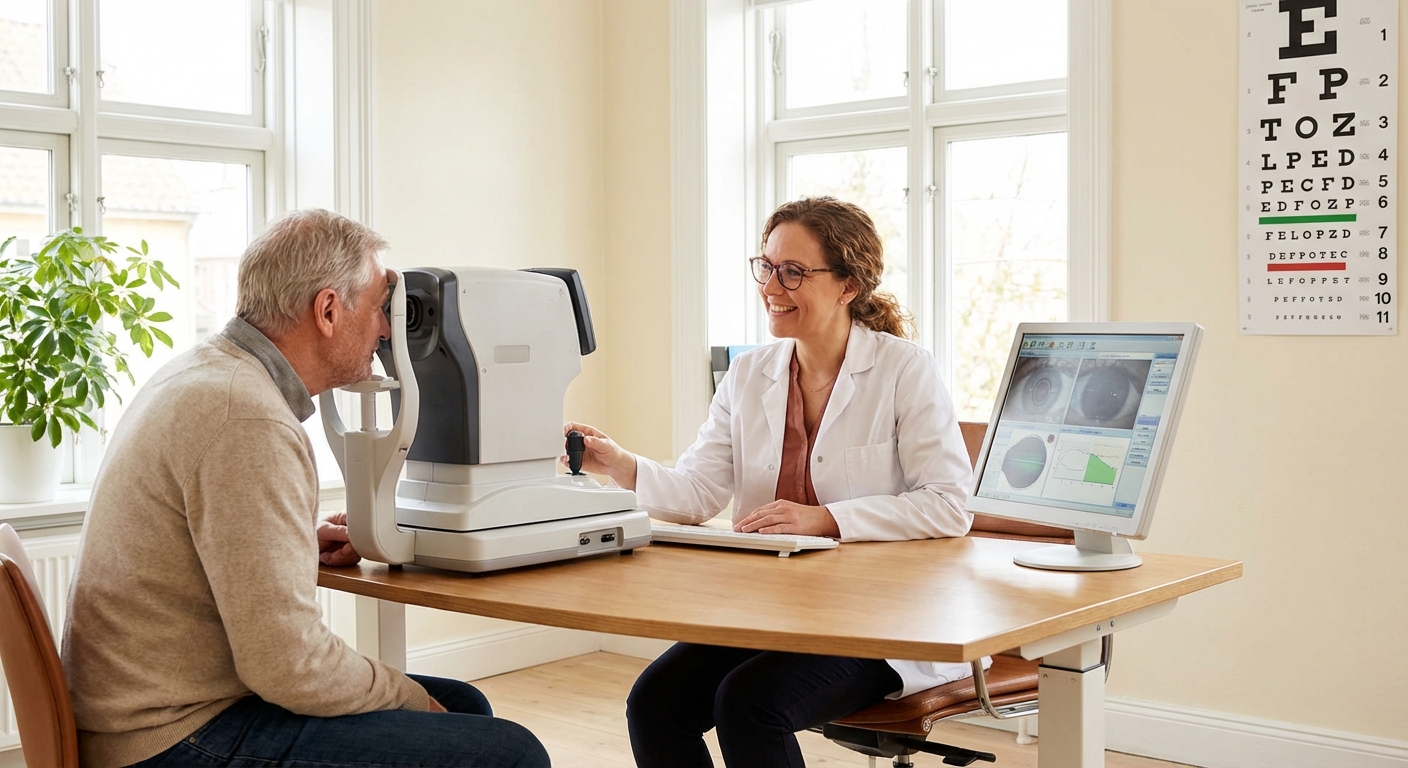 시력 검사 장면 또는 병원 상담 모습