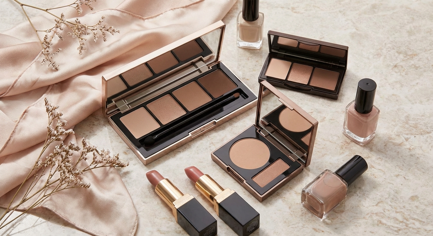 파우더 팔레트와 립스틱, 네일 폴리시 등 유통기한이 긴 화장품들