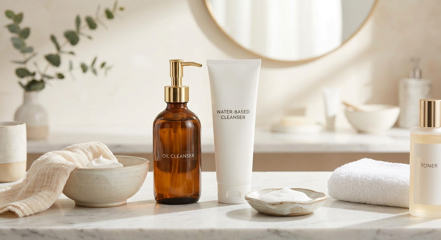 이중 세안 단계별 과정 이미지