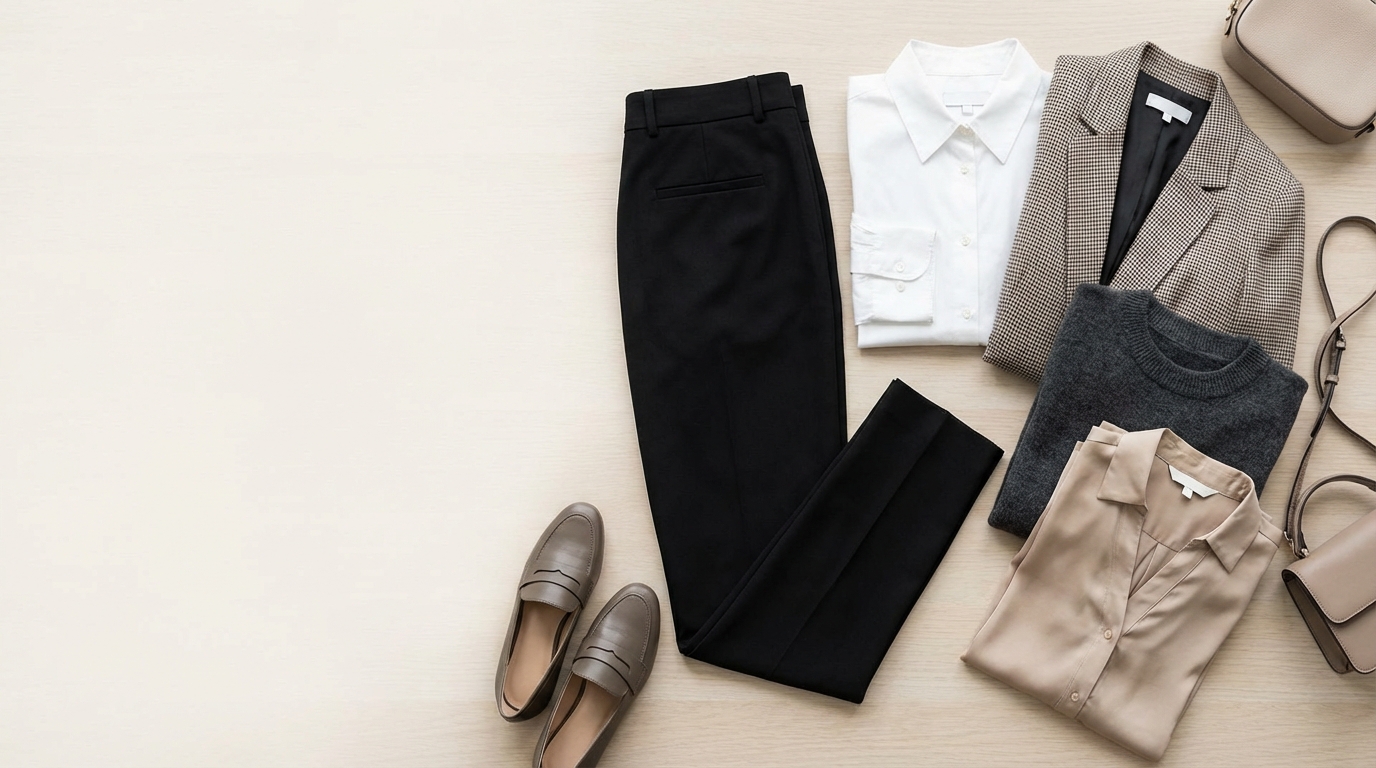 검정 슬랙스 하나로 매일 다른 스타일, 상의만 바꿔도 완성되는 일주일 코디