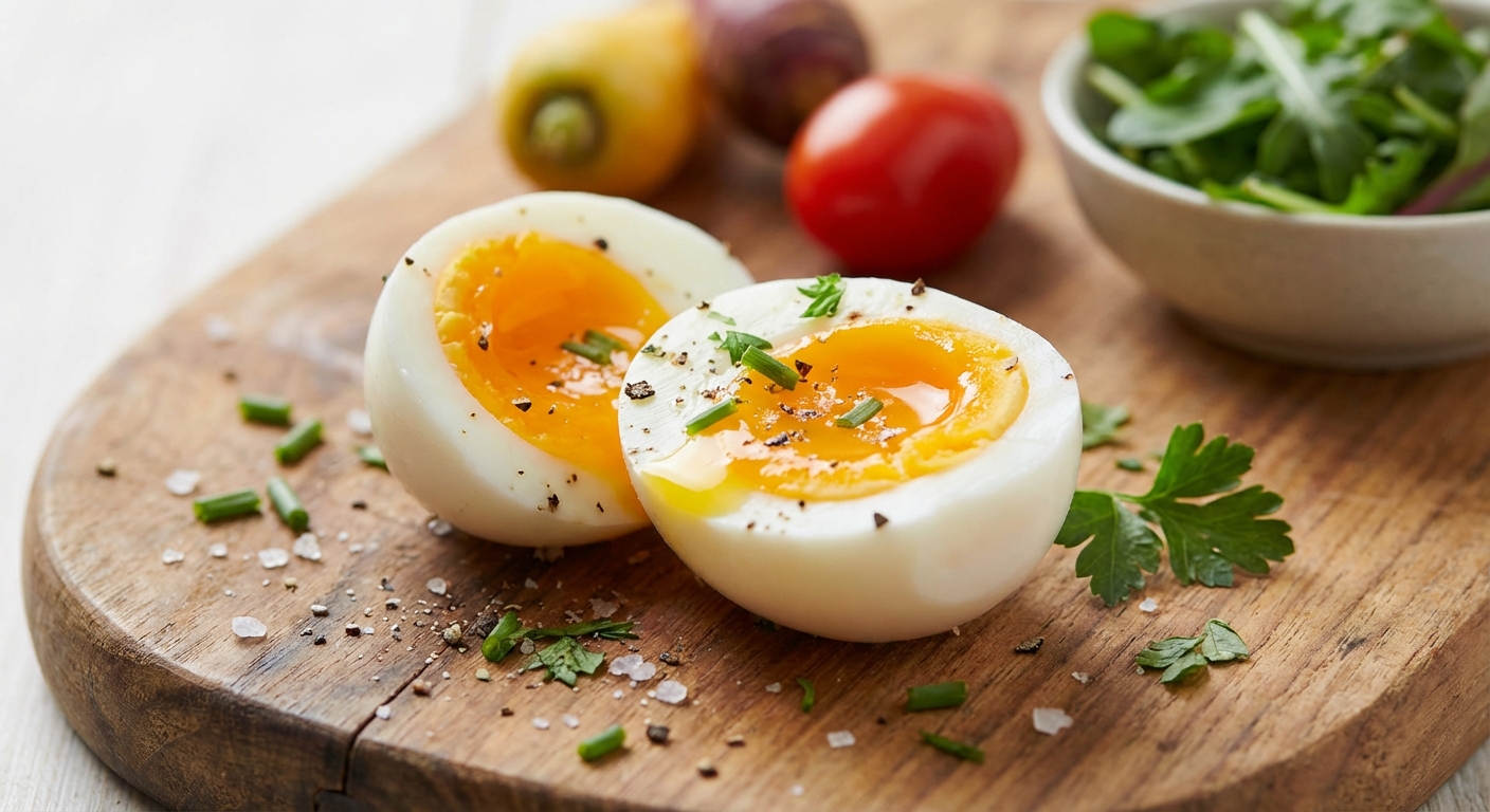 비타민과 미네랄이 풍부한 계란 단면