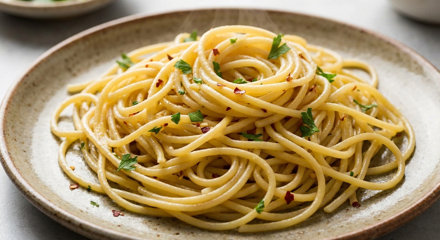 알덴테 식감의 스파게티 면발 클로즈업