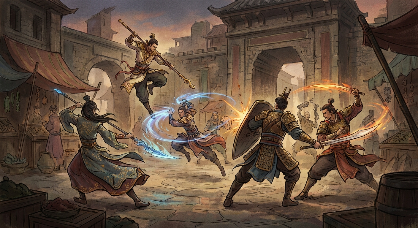 치열한 팀파이트 장면