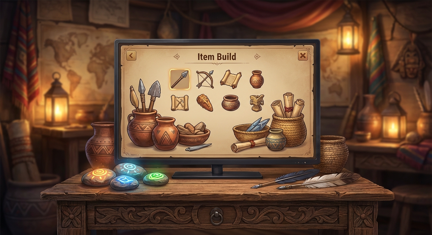 새로운 아이템 빌드 화면 예시