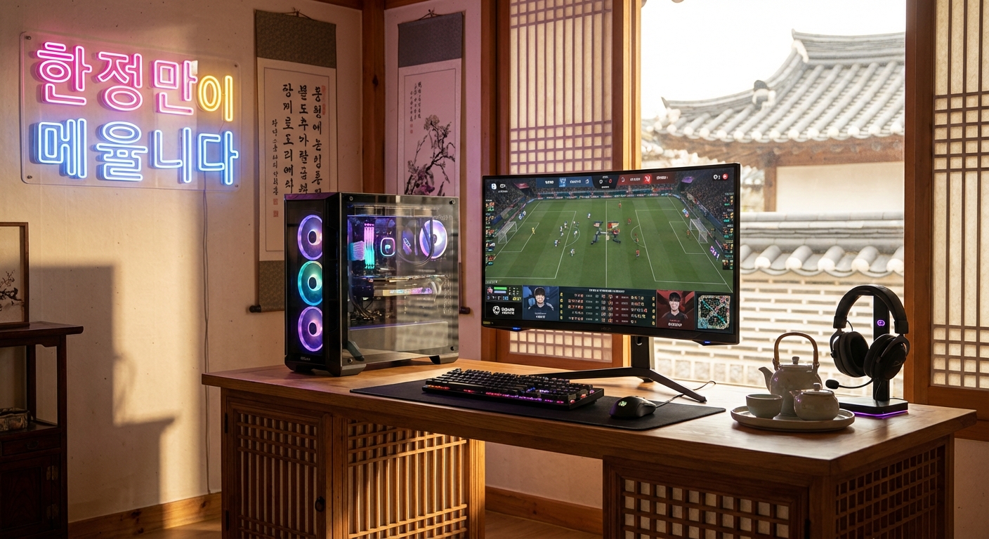 게이밍 기어 세팅 모습