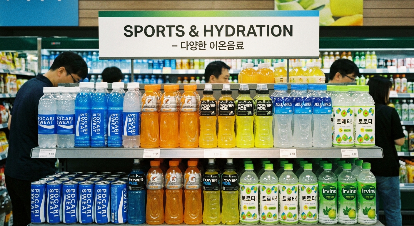 다양한 이온음료 제품들