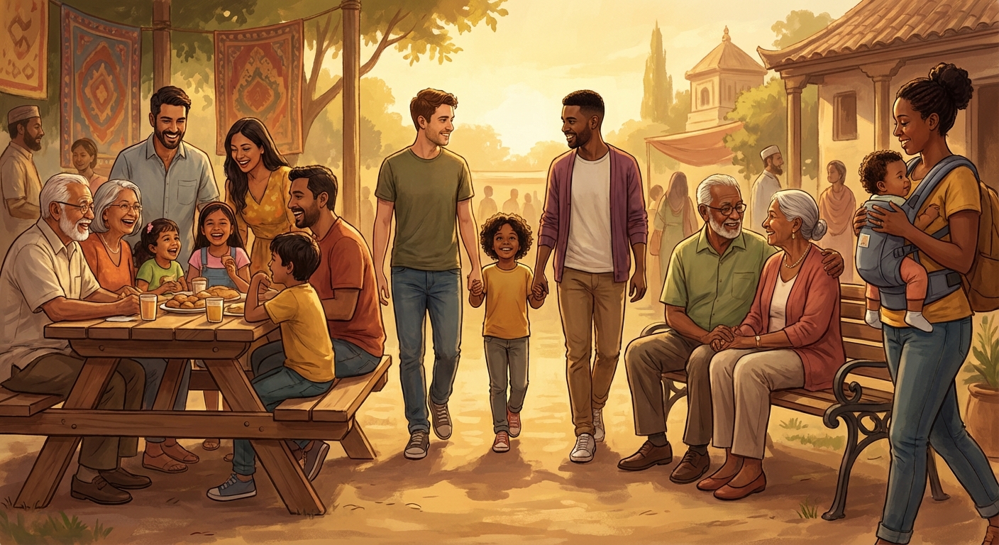 다양한 형태의 가족과 커플들