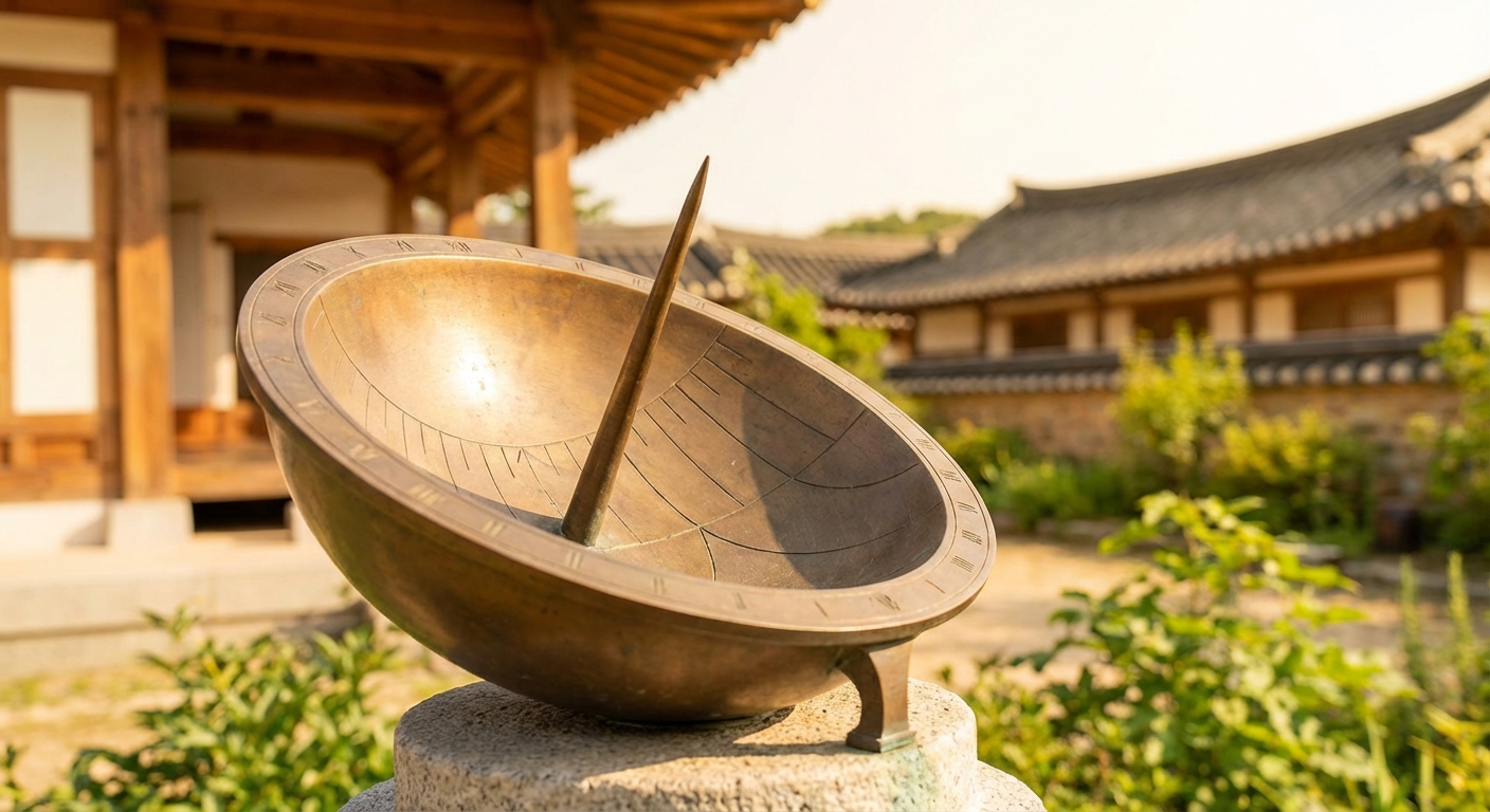 앙부일구 구조도 또는 시간선 상세 사진