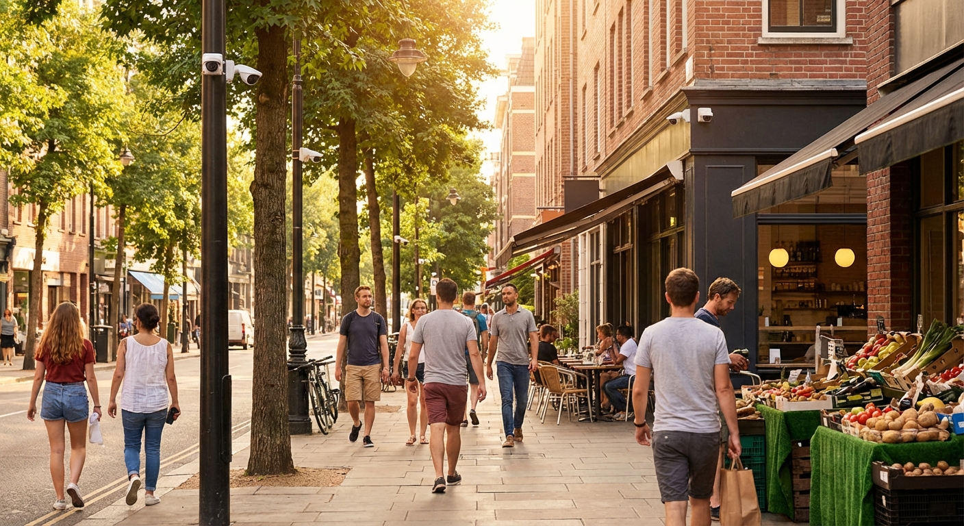 CCTV가 설치된 거리 풍경