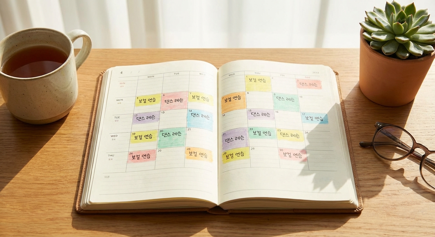 연습생 연습 스케줄표