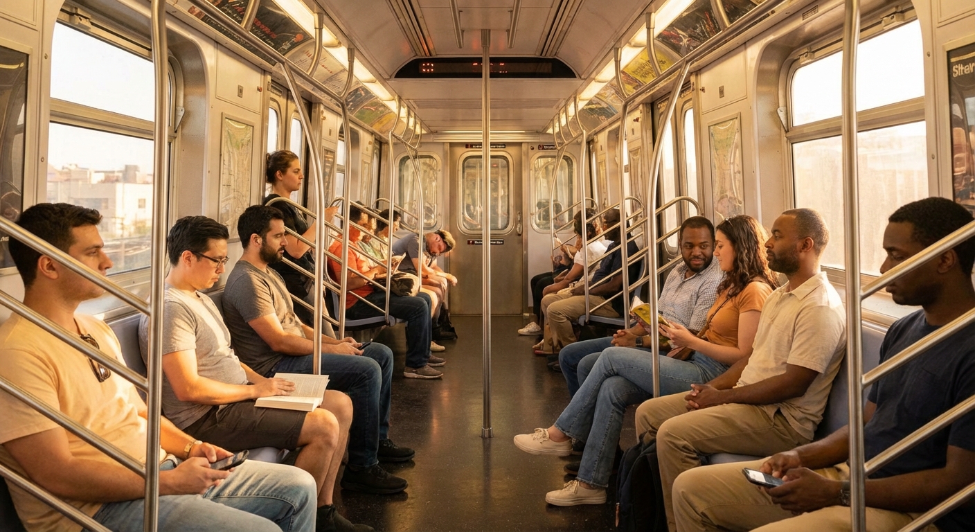 지하철 안 승객들 모습