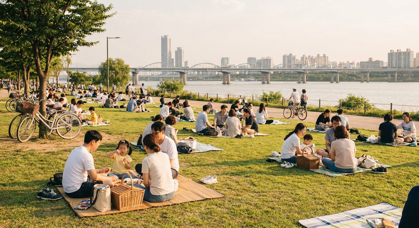 망원한강공원 피크닉 풍경