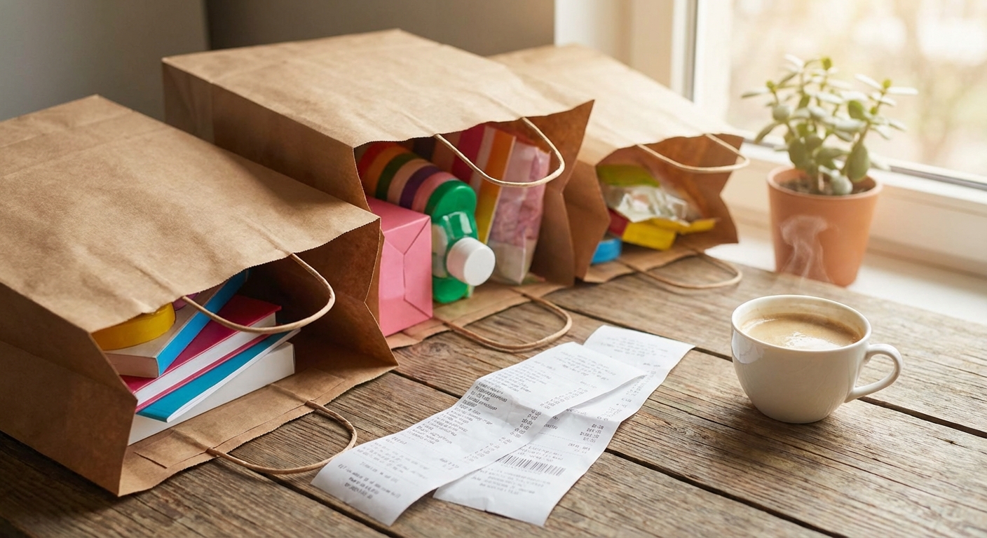 쇼핑백과 영수증