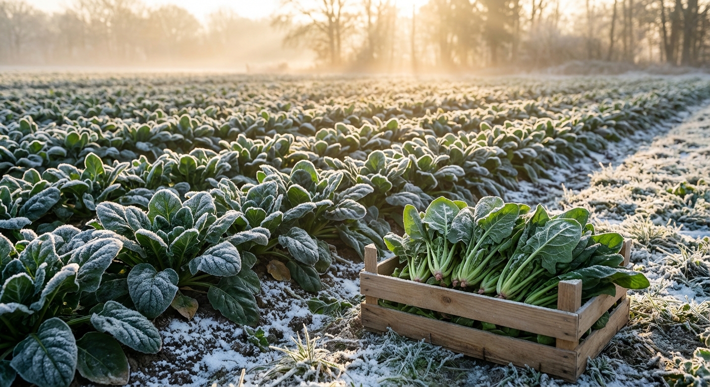 추운 겨울을 견뎌낸 시금치