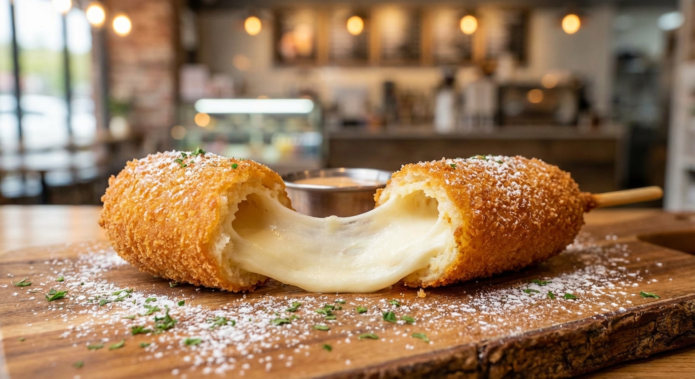 모짜렐라 핫도그 치즈 늘어나는 모습