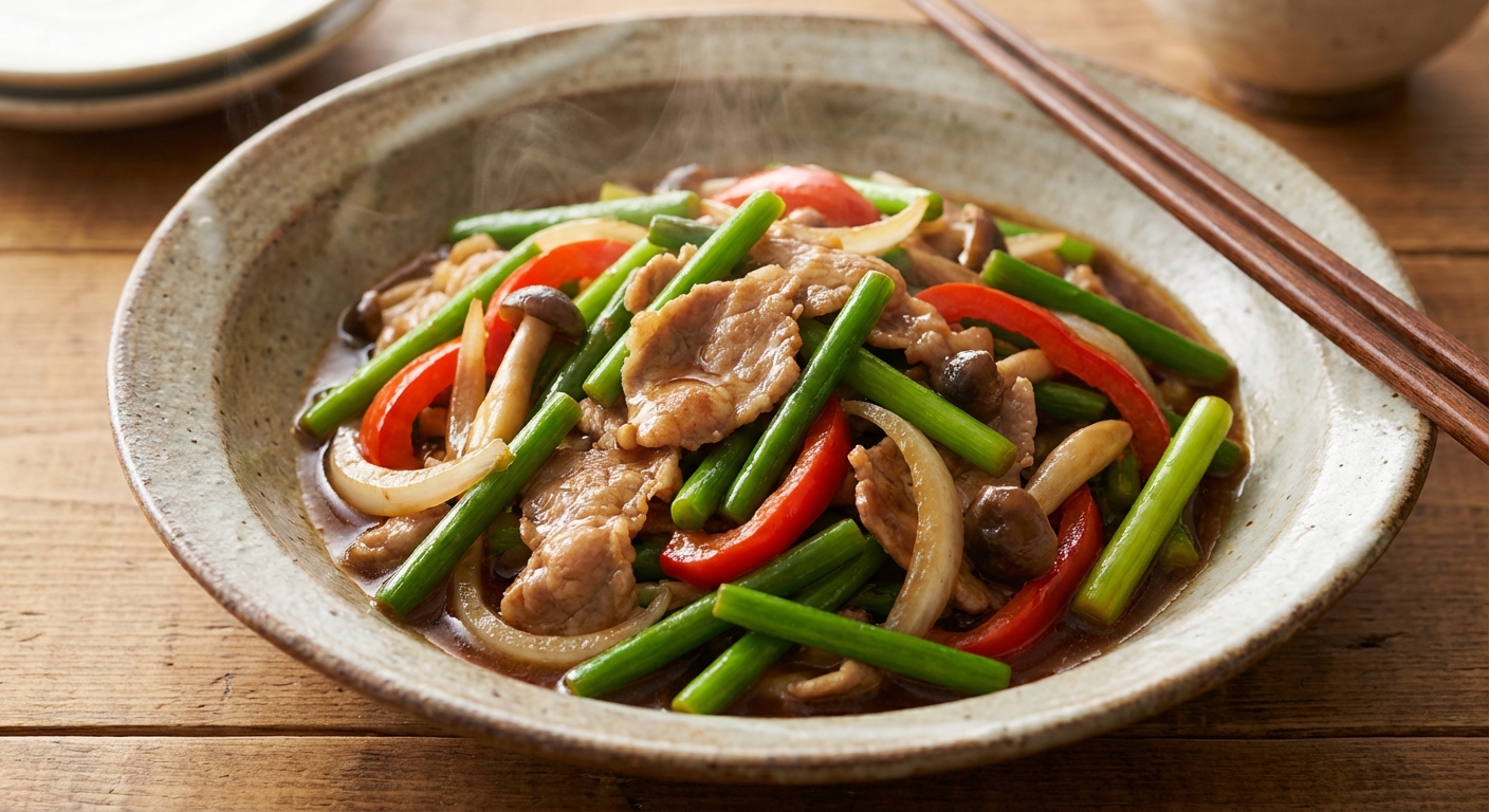 마늘 싹을 활용한 볶음 요리