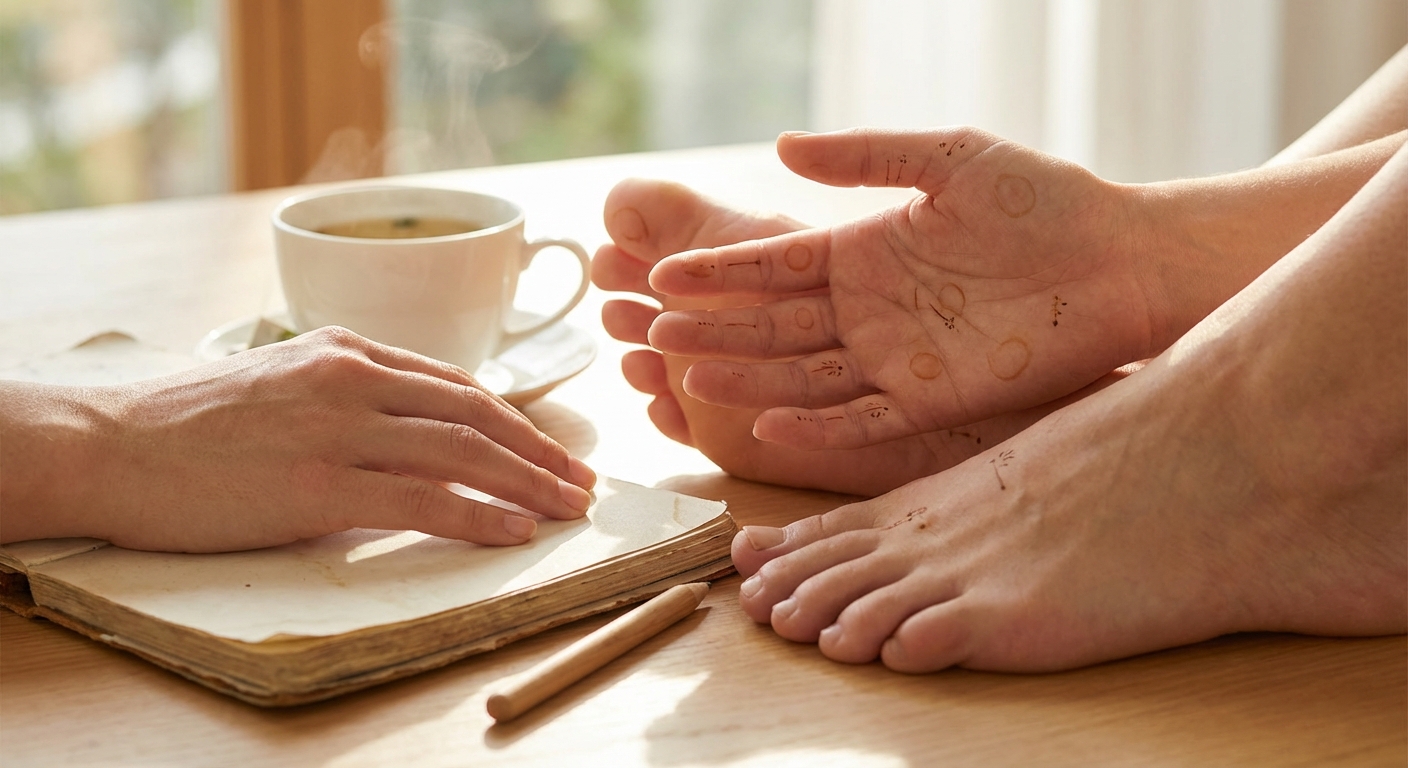 손과 발의 혈자리 위치 표시 이미지
