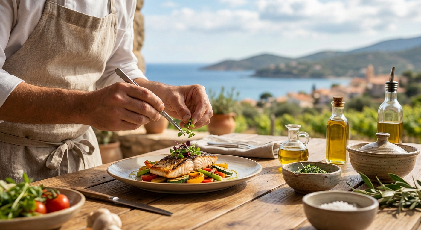 셰프의 손길이 담긴 섬세한 요리 장면
