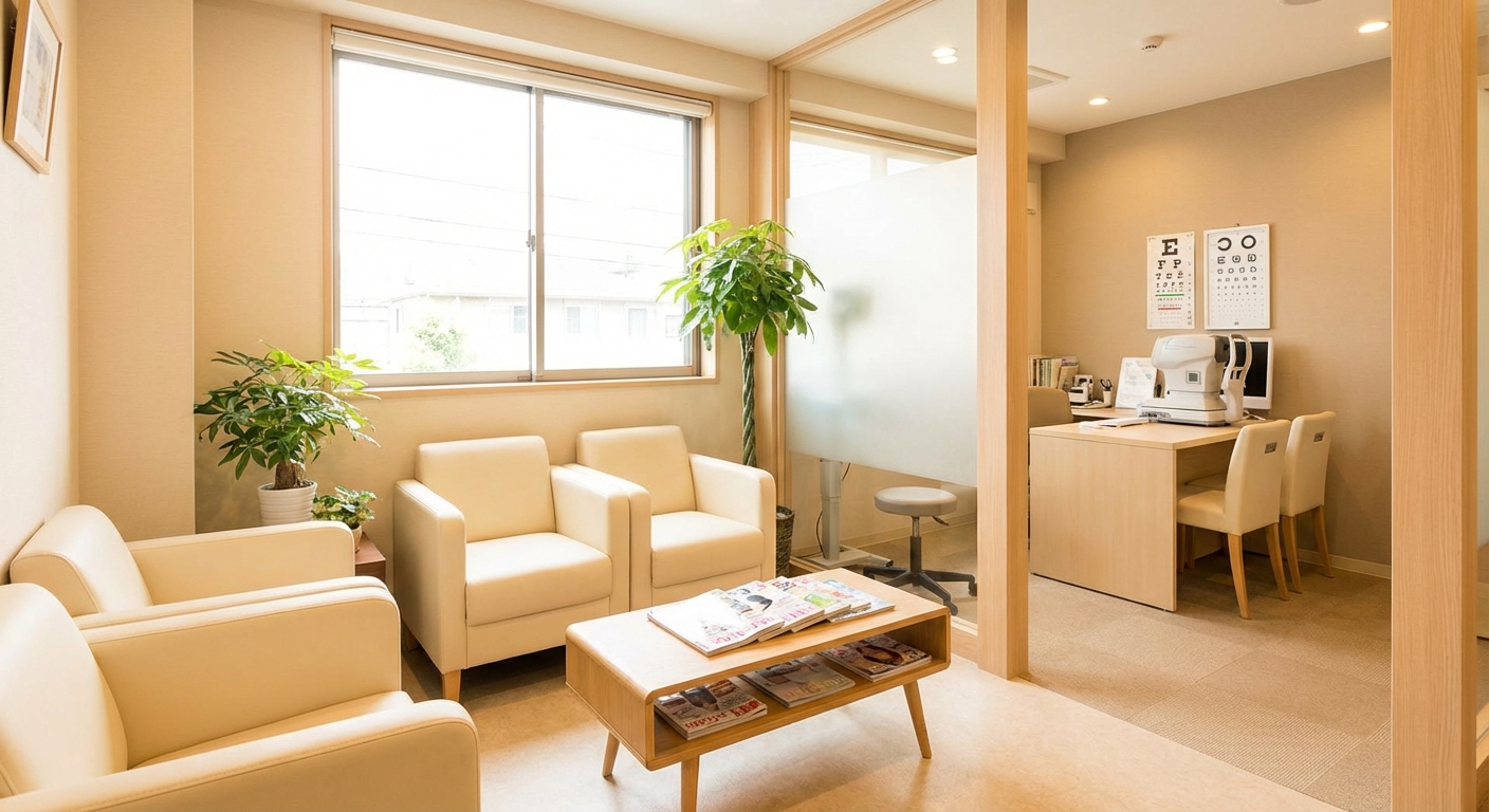 깔끔하게 정리된 안과 대기실과 상담 공간