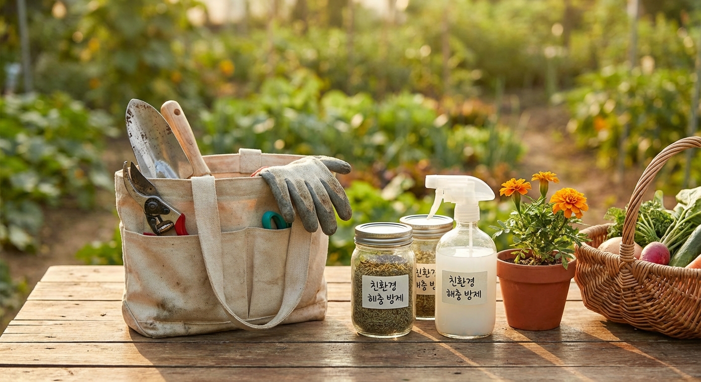 텃밭 관리 도구와 친환경 해충 방제 용품