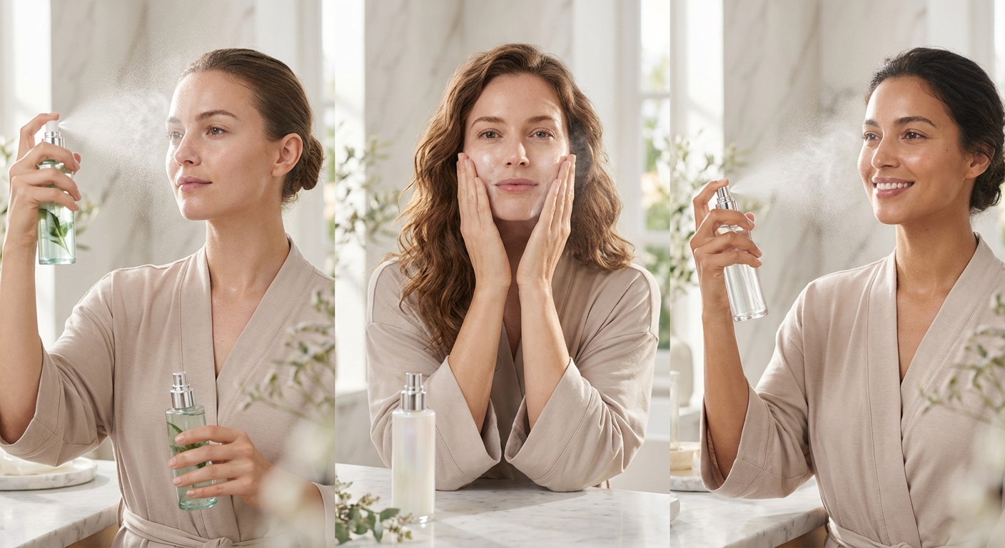 피부 타입별 미스트 사용 모습