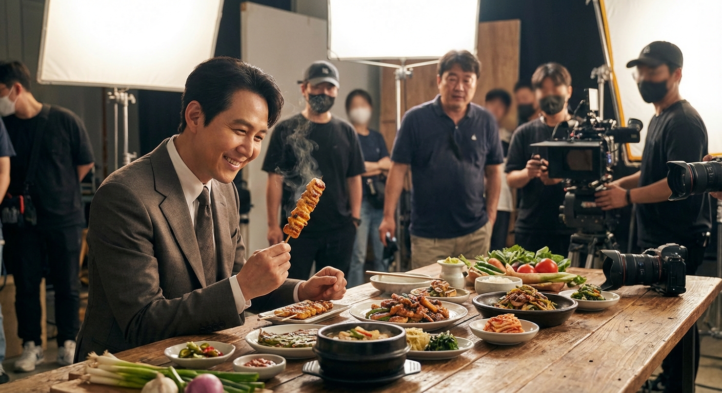 이정재 모델 광고 촬영 현장