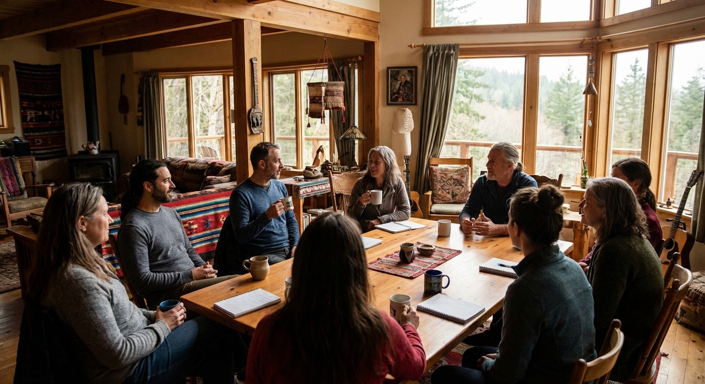 합숙소 내부 모습과 참가자들의 대화 장면