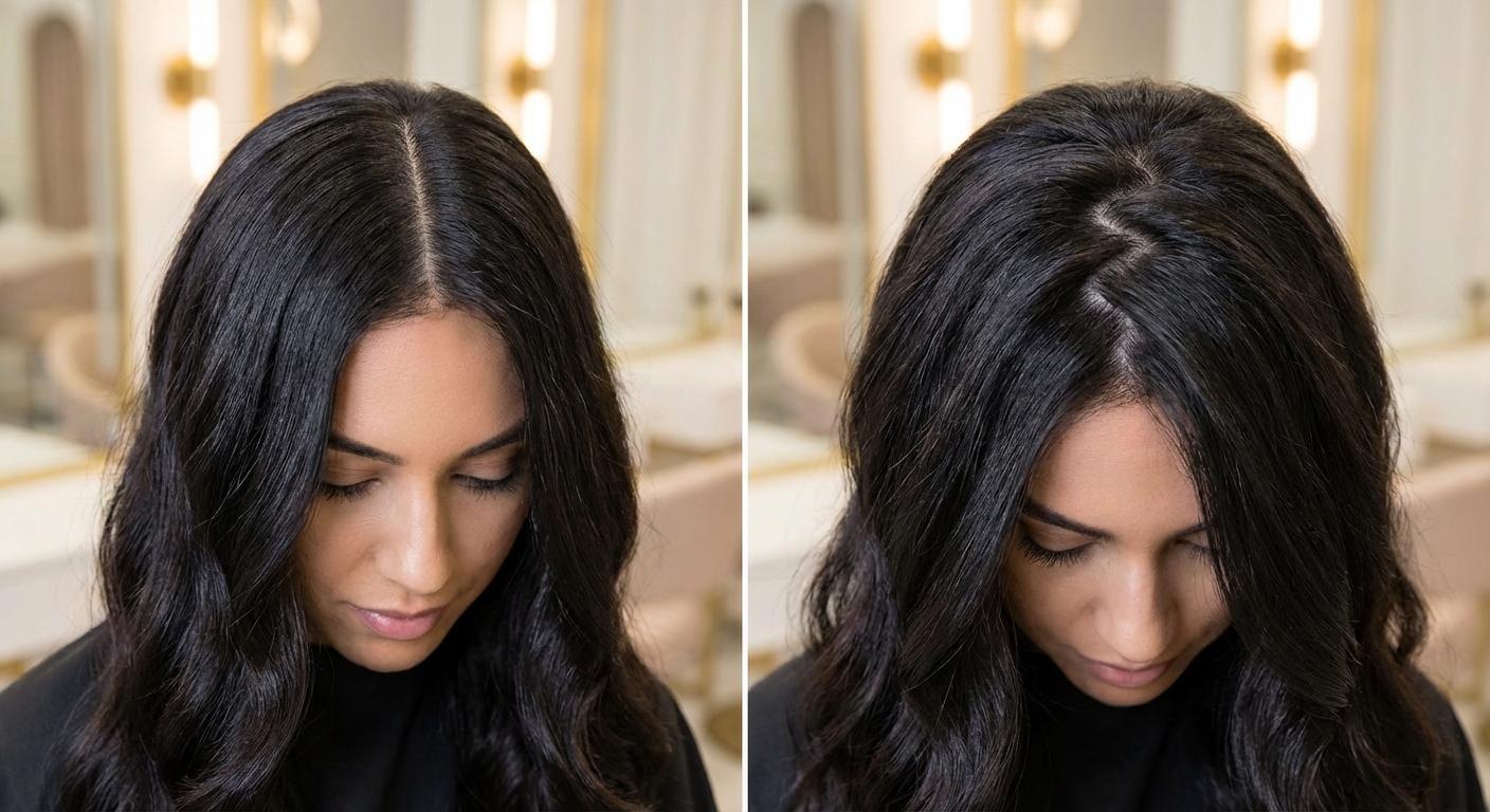 정수리 볼륨 살리는 '지그재그' 가르마 타기